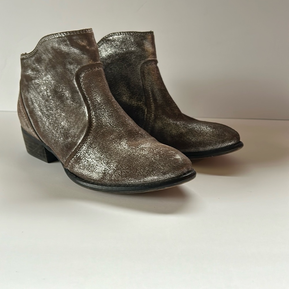 Seychelles Brown Metallic Booties Womens Western Ankle Boots Sz 6.5